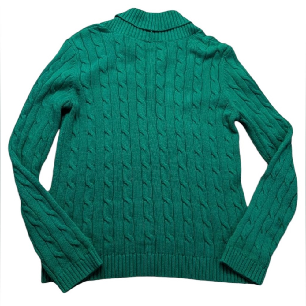 🔴Chaps Teal Cable-Knit V-Mock Sweater - Picture 2 of 5